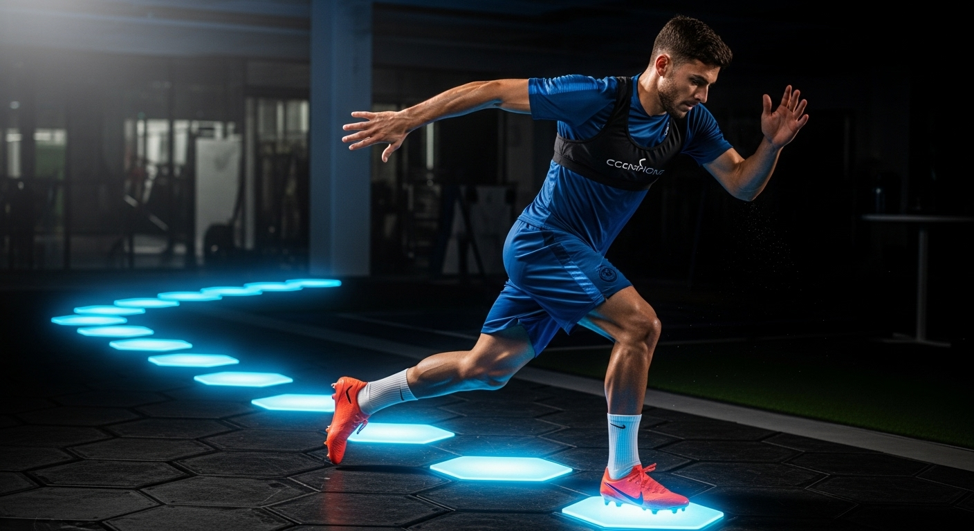 Athlete training with agility and speed performance